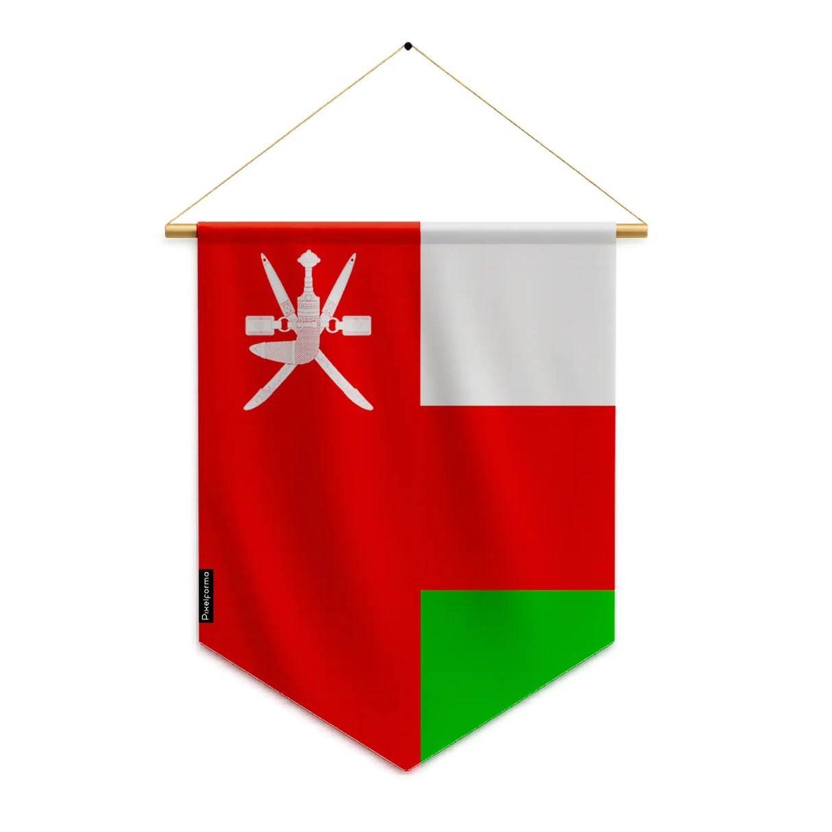 Fanion drapeau oman en polyester à suspendre résistant