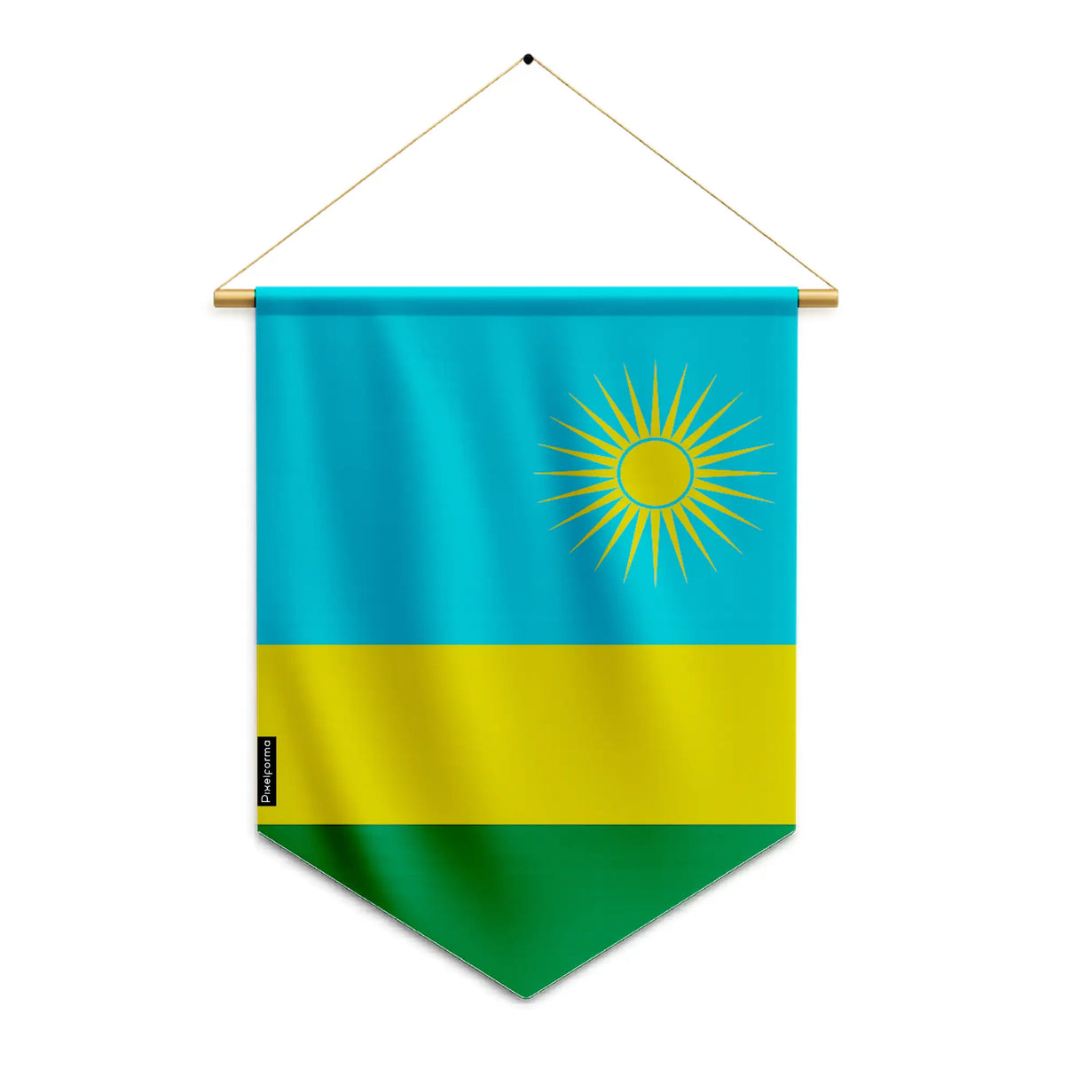 Fanion drapeau rwanda polyester à suspendre résistance usages