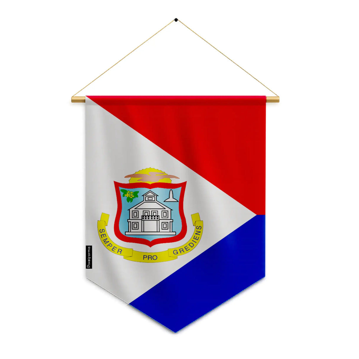 Fanion drapeau saint-martin polyester à suspendre résistant