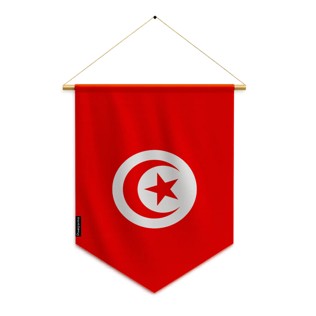 Fanion drapeau tunisie polyester à suspendre solide