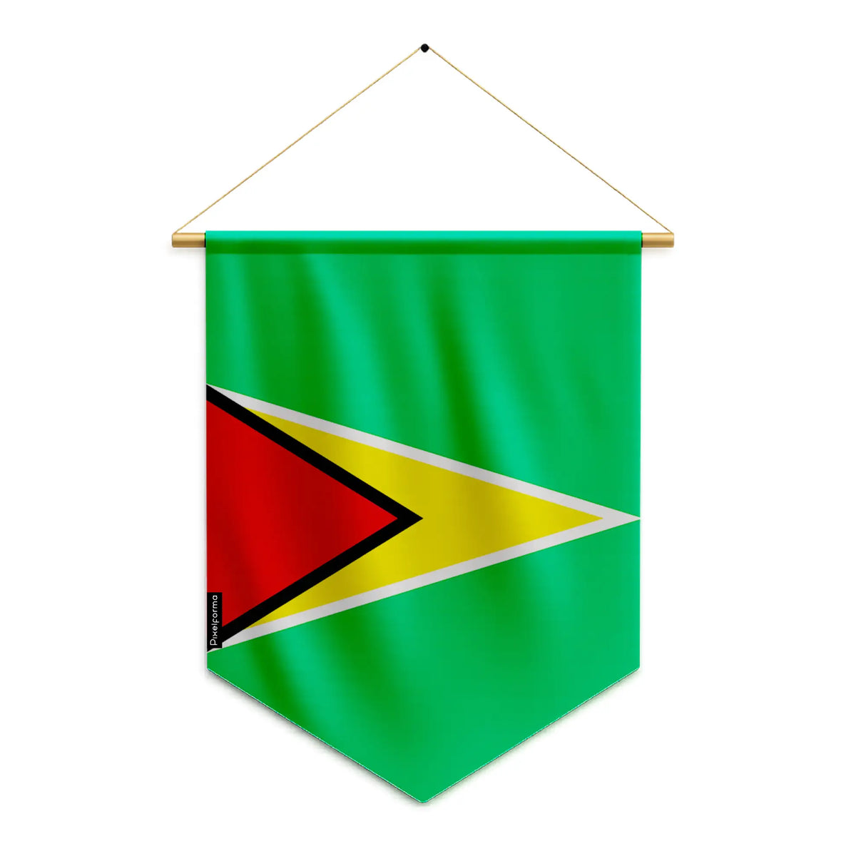 Fanion guyana en polyester à suspendre usage intérieur extérieur