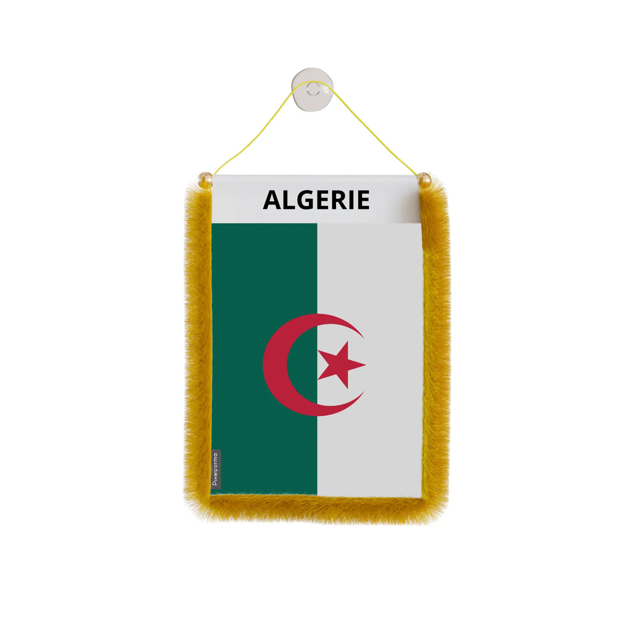 Fanion voiture algérie en polyester à suspendre élégant
