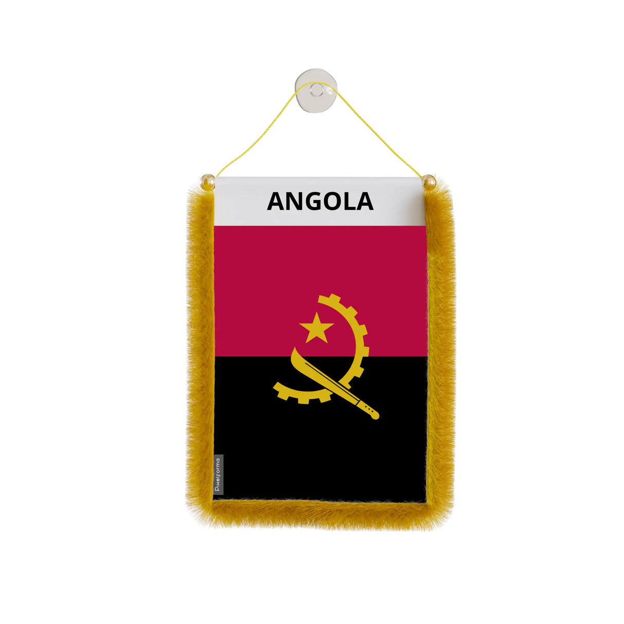Fanion voiture angola en polyester à suspendre élégant