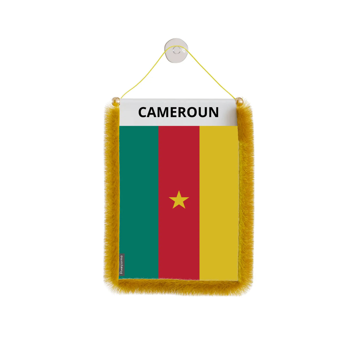 Fanion voiture cameroun en polyester à suspendre élégant