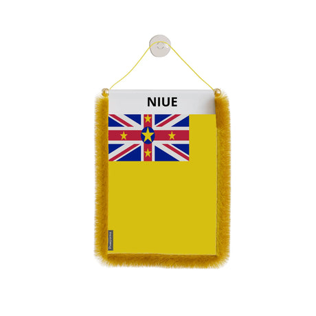 Fanion voiture drapeau niue en polyester à suspendre