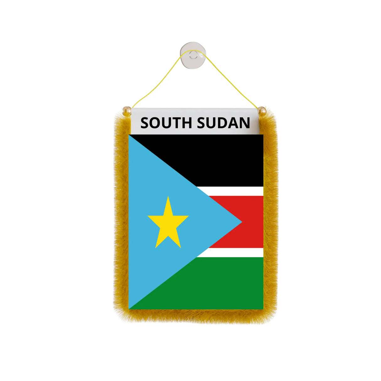 Fanion voiture drapeau soudan du sud polyester à suspendre