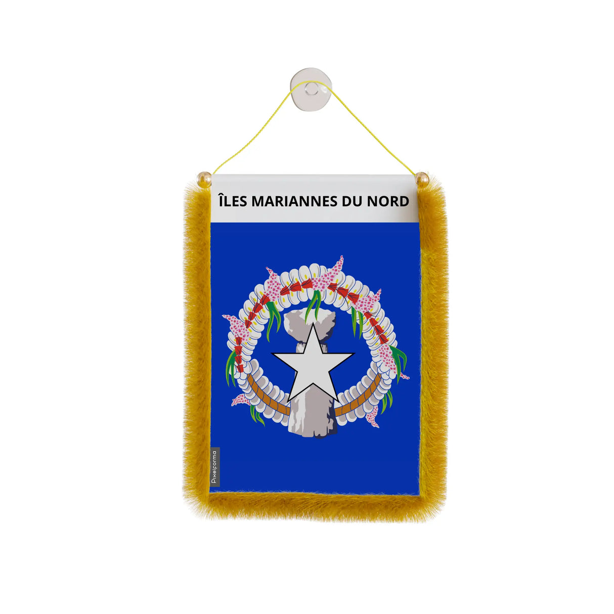Fanion voiture îles mariannes du nord polyester à suspendre