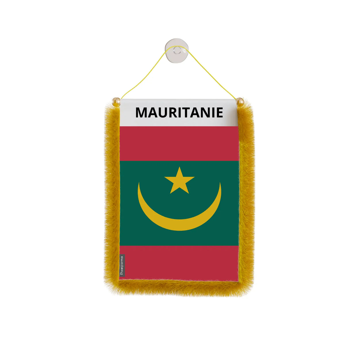 Fanion voiture mauritanie à suspendre en polyester élégant