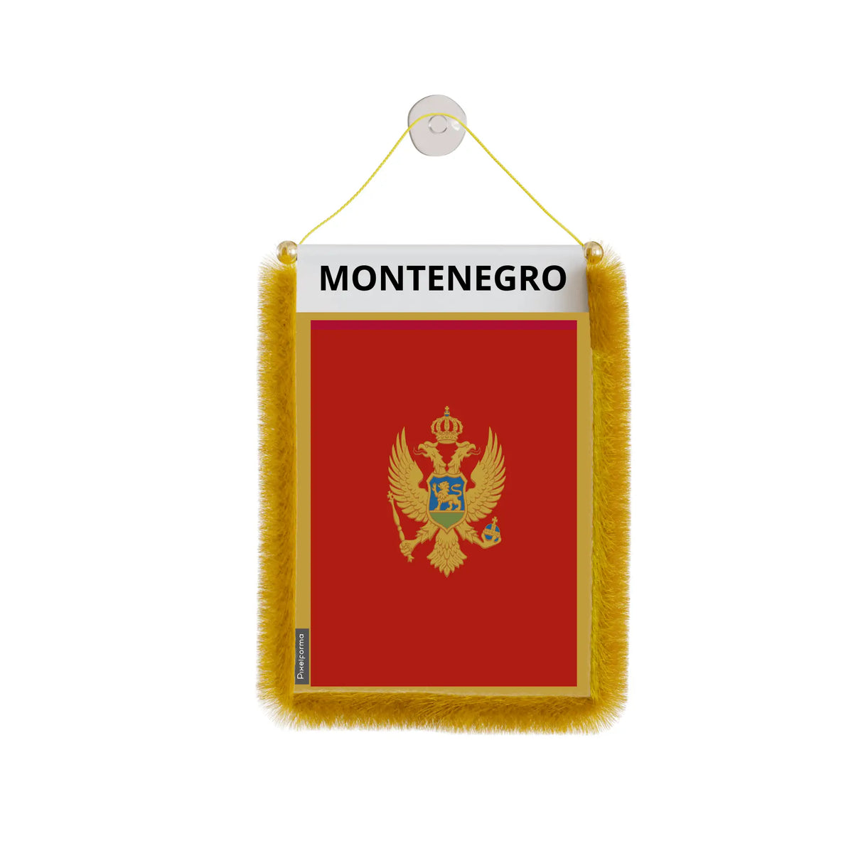 Fanion voiture monténégro en polyester à suspendre