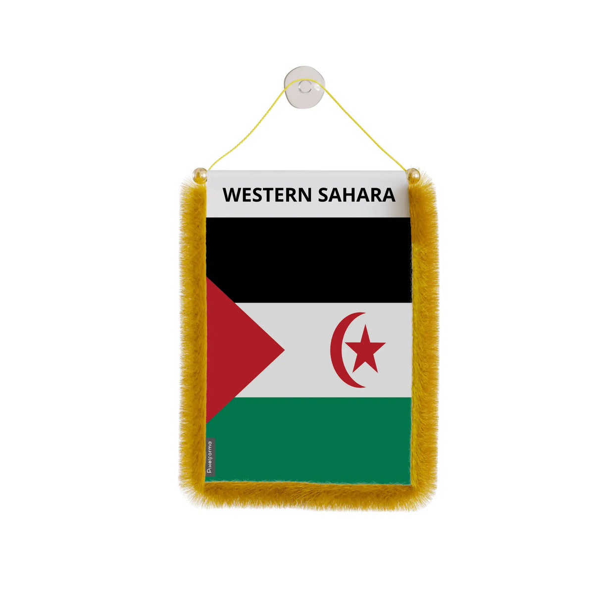 Fanion voiture sahara occidental en polyester à suspendre