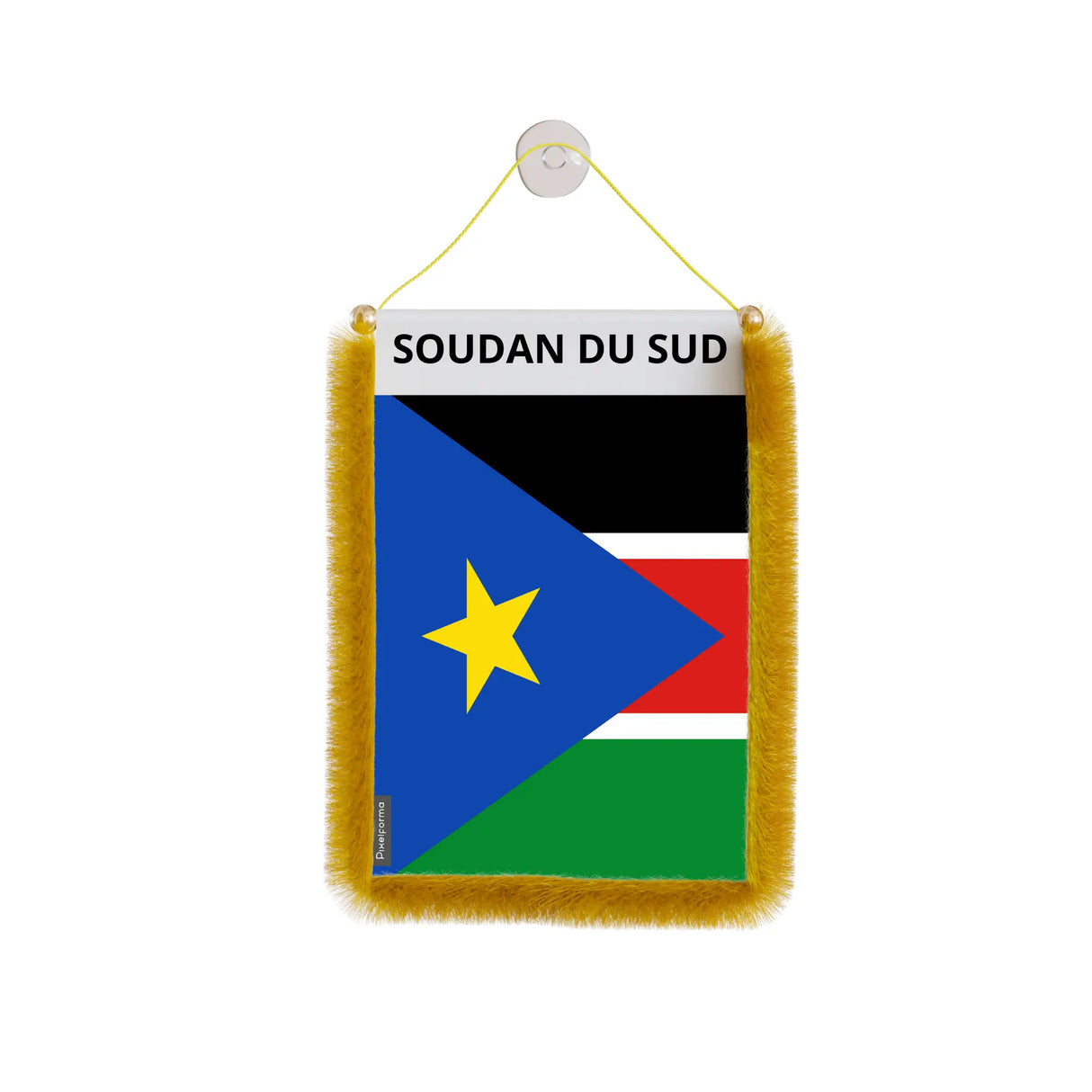 Fanion voiture soudan du sud en polyester à suspendre