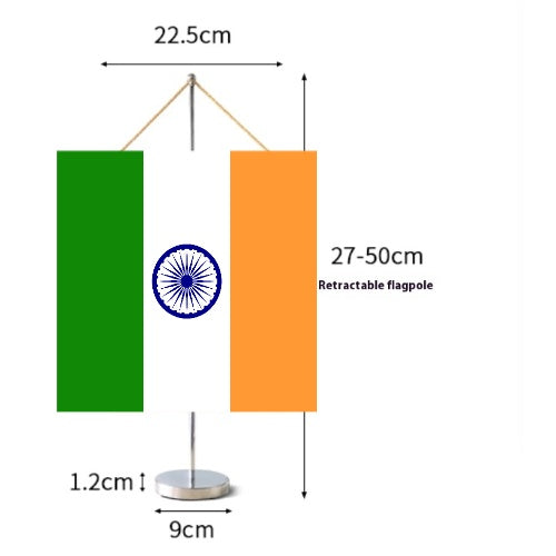 Fanion Table Drapeau l'Inde en Polyester