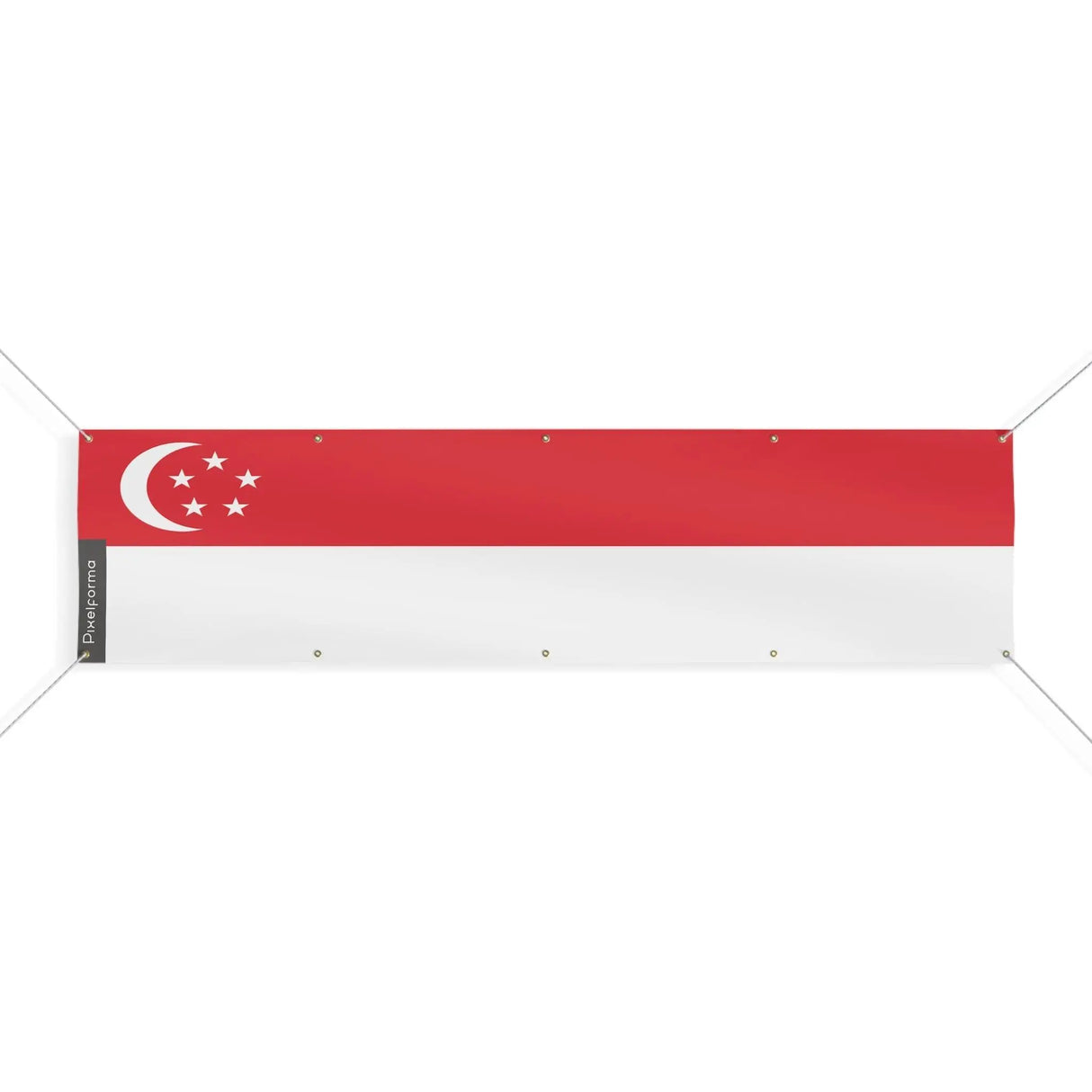 Grand drapeau singapour en polyester résistant aux intempéries
