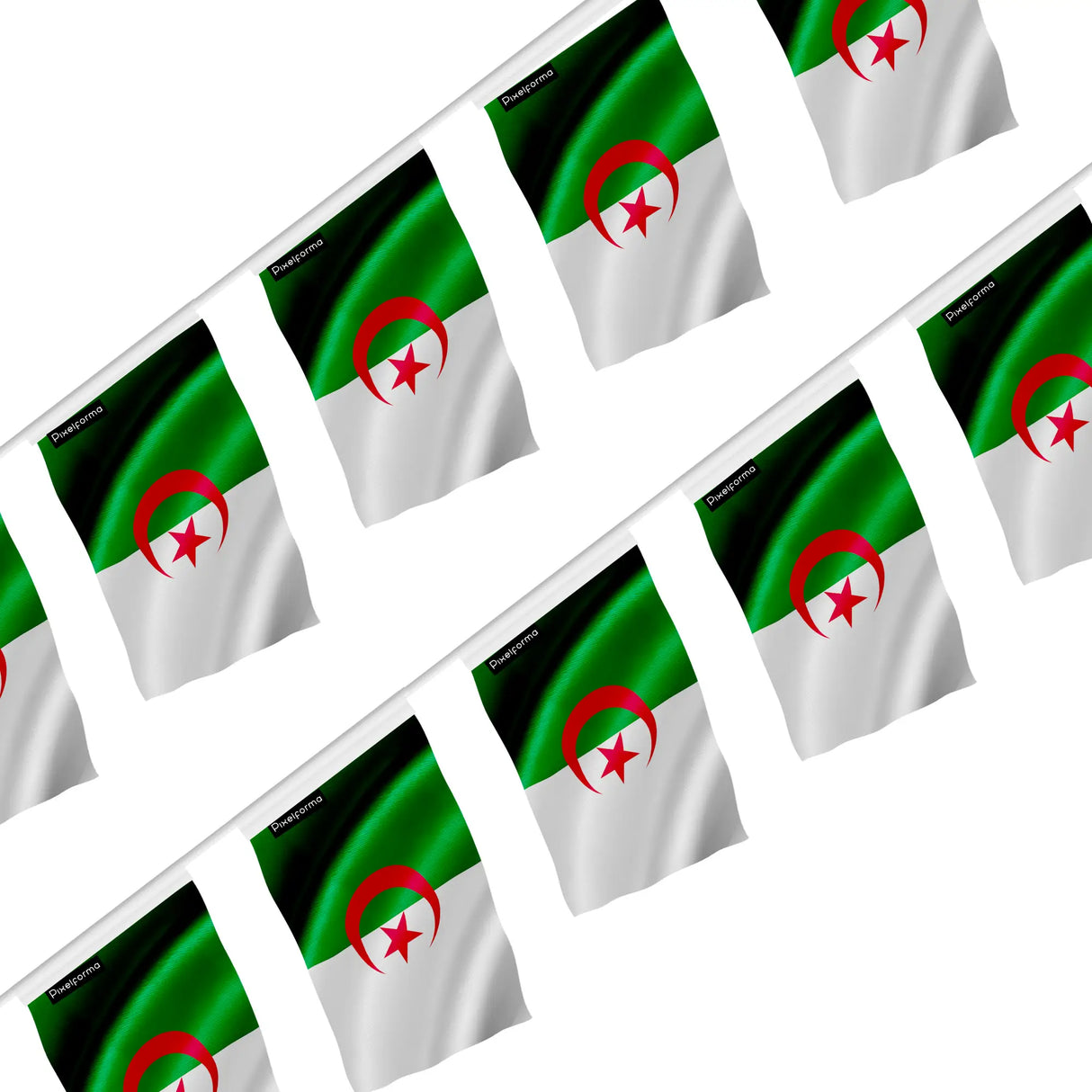 Guirlande drapeau algérie en polyester à accrocher