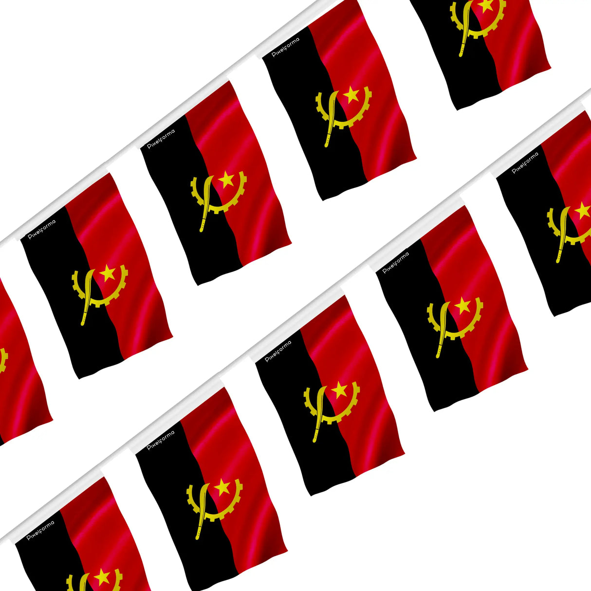 Guirlande drapeau angola en polyester à accrocher