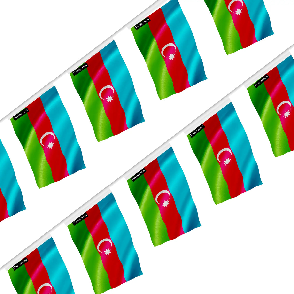 Guirlande drapeau azerbaïdjan en polyester à accrocher