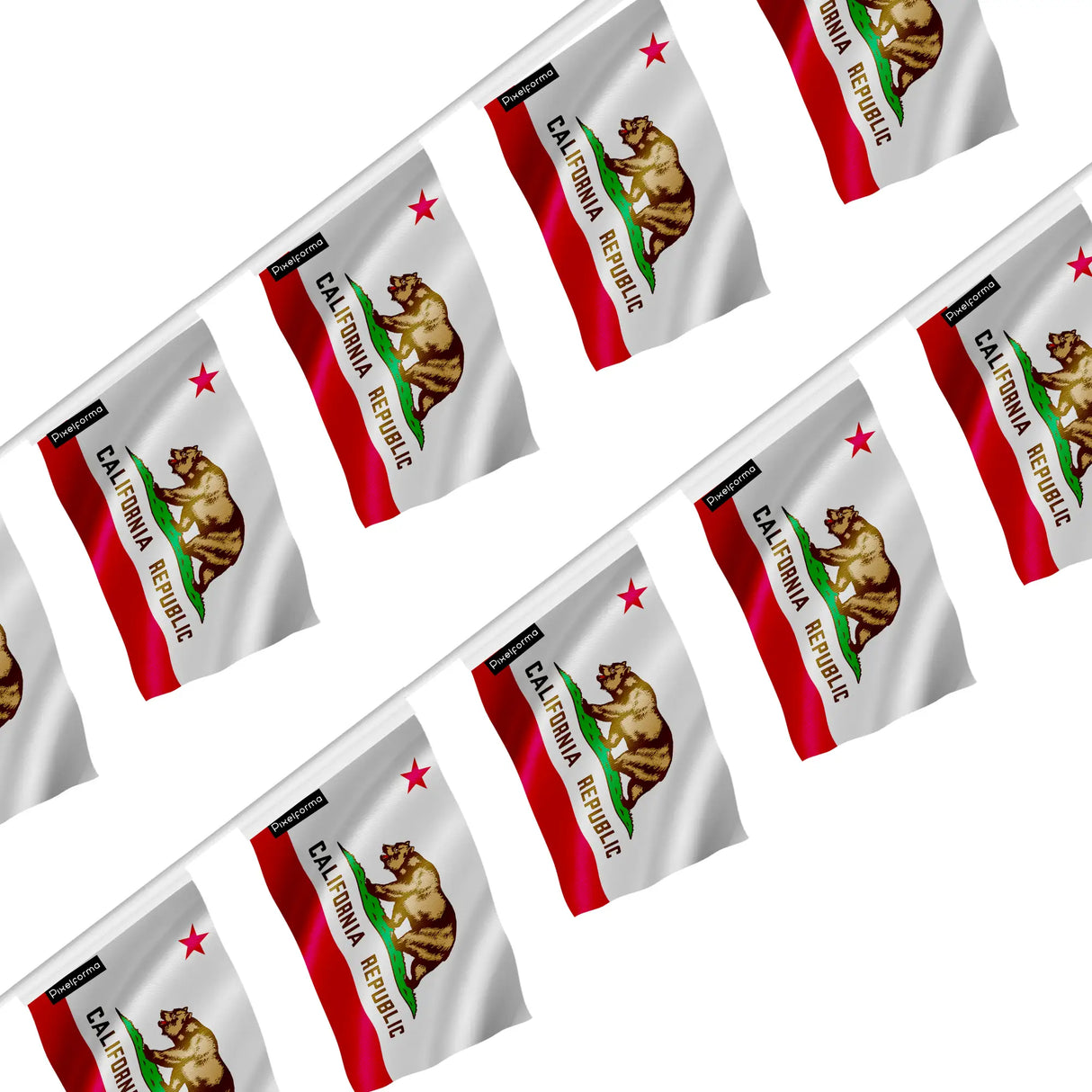 Guirlande drapeau californie en polyester résistant à accrocher