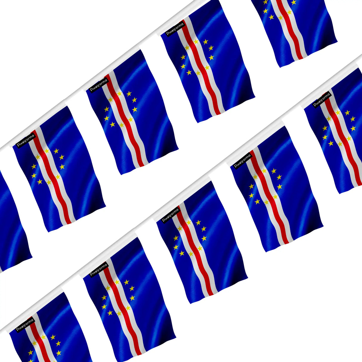 Guirlande drapeau cap-vert polyester à accrocher festif