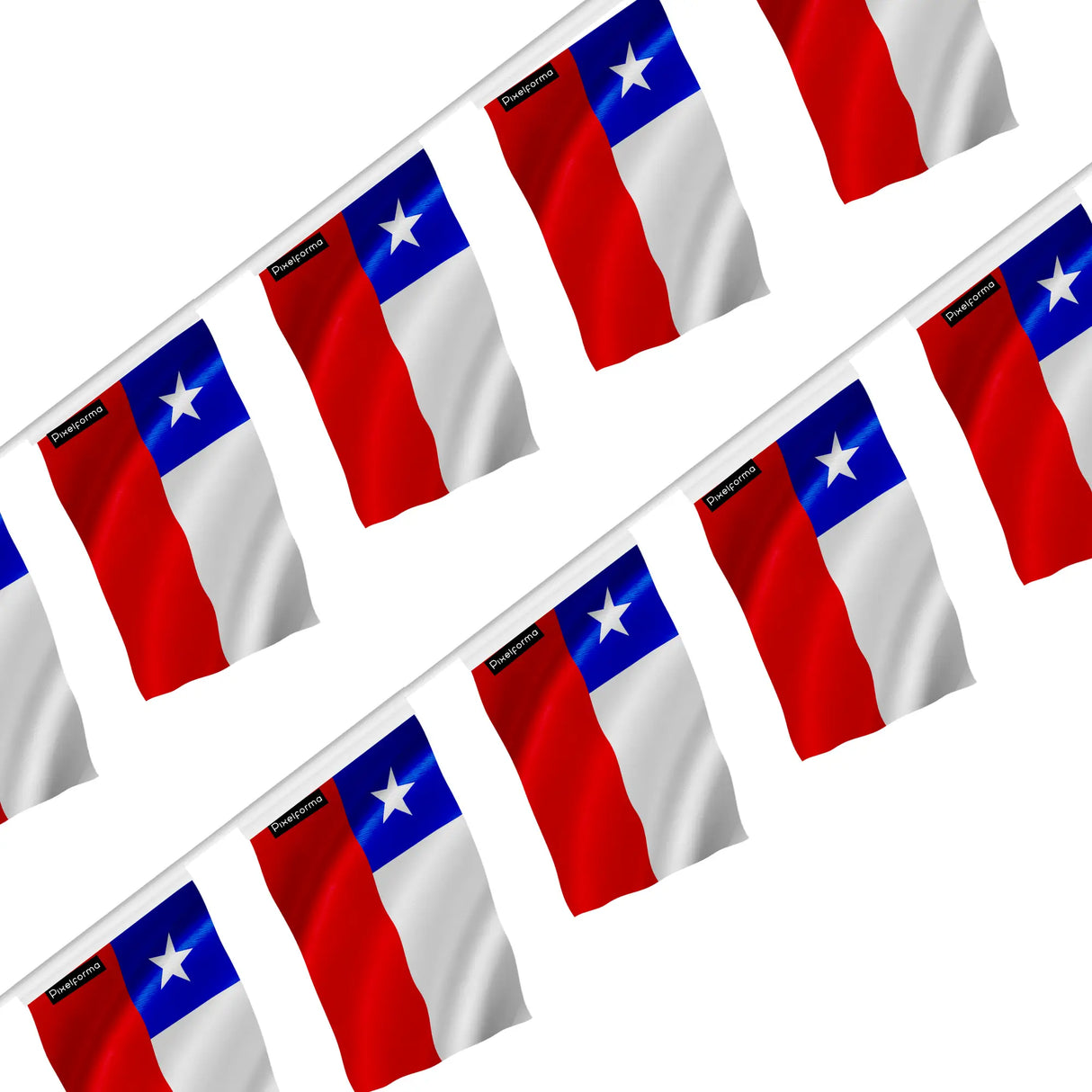 Guirlande drapeau chili en polyester à accrocher événements