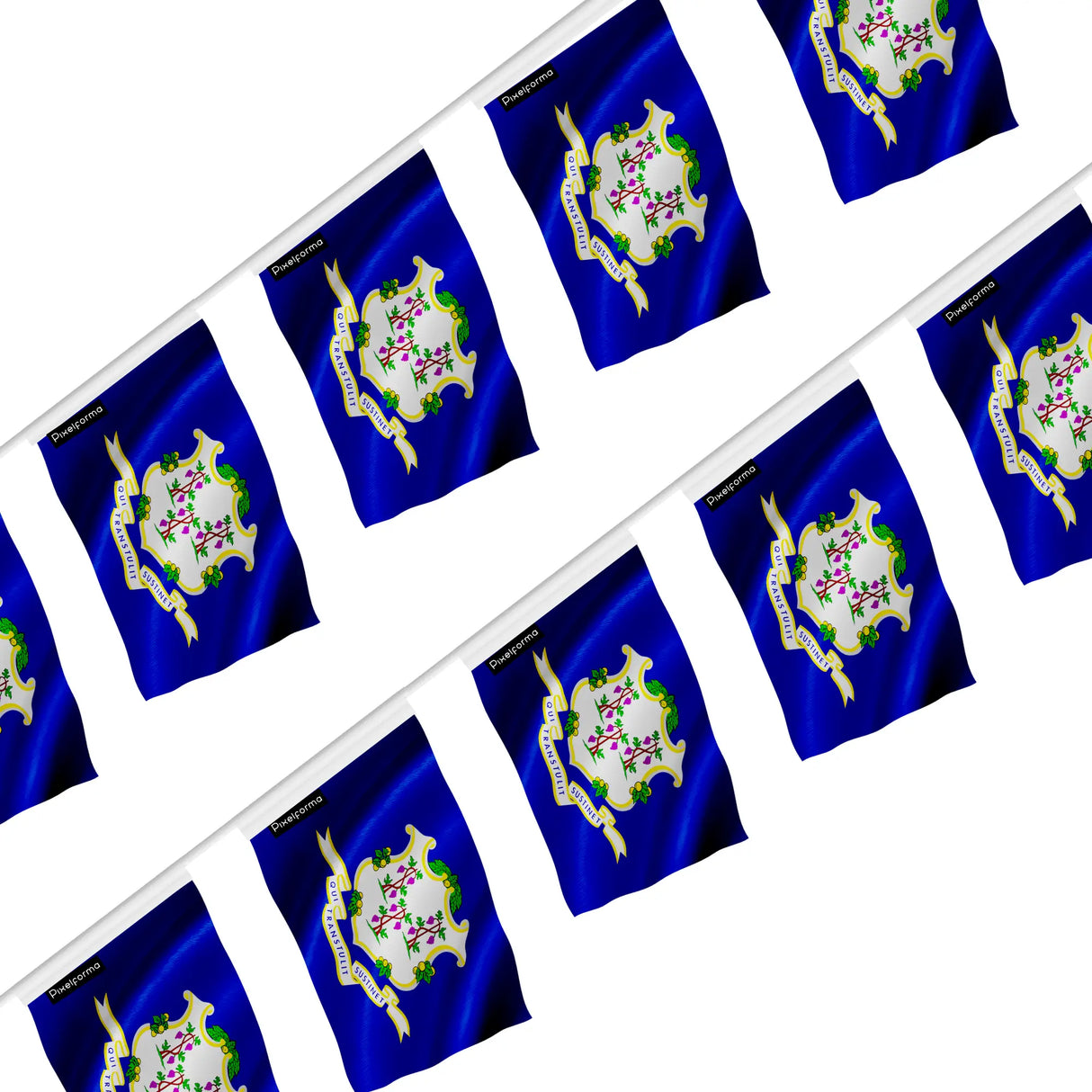 Guirlande drapeau connecticut polyester résistant à accrocher
