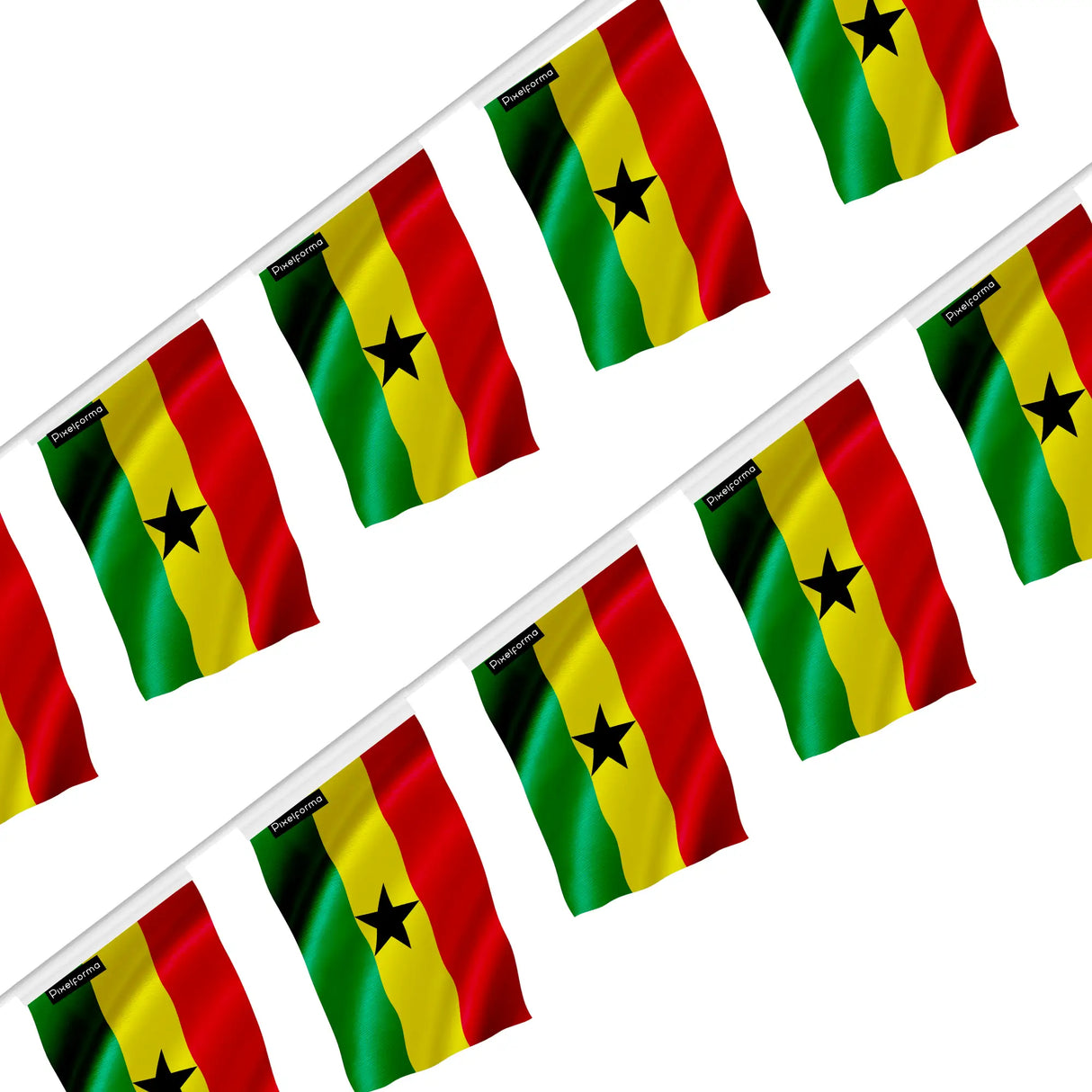 Guirlande drapeau ghana en polyester à suspendre événement