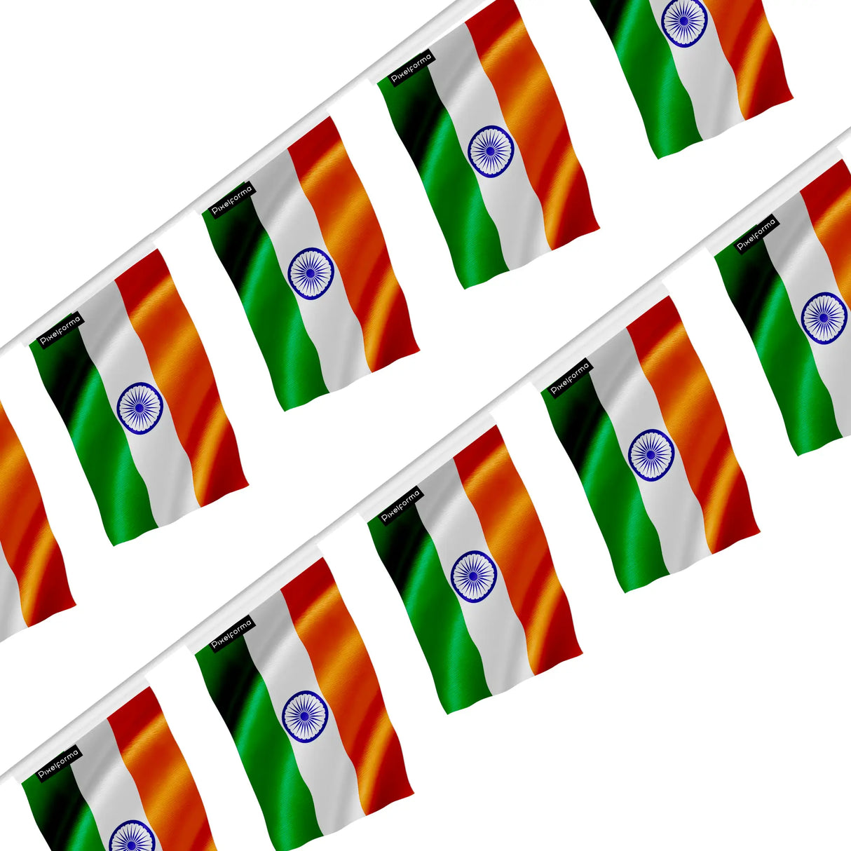 Guirlande drapeau inde en polyester à suspendre festive