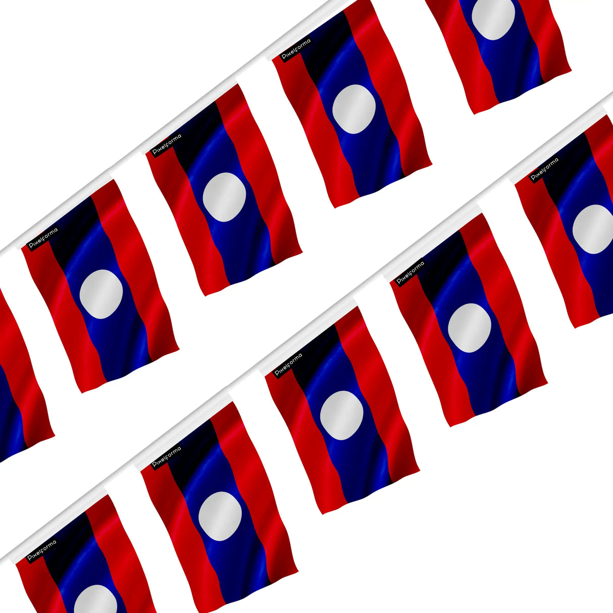 Guirlande drapeau laos en polyester à accrocher décoration