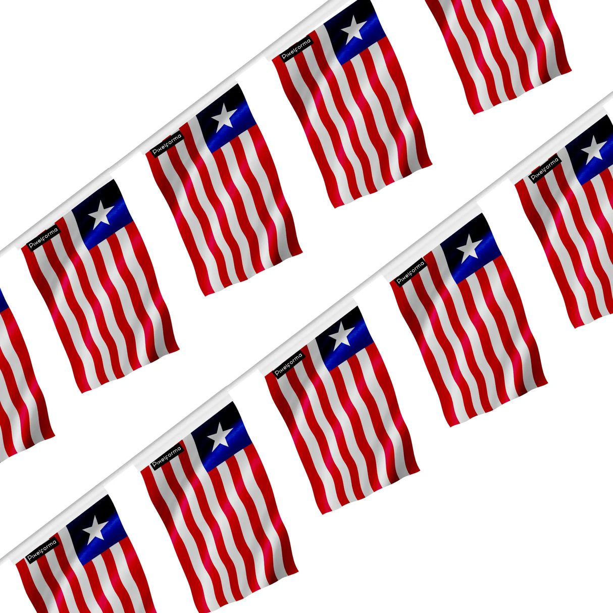 Guirlande drapeau liberia en polyester à accrocher