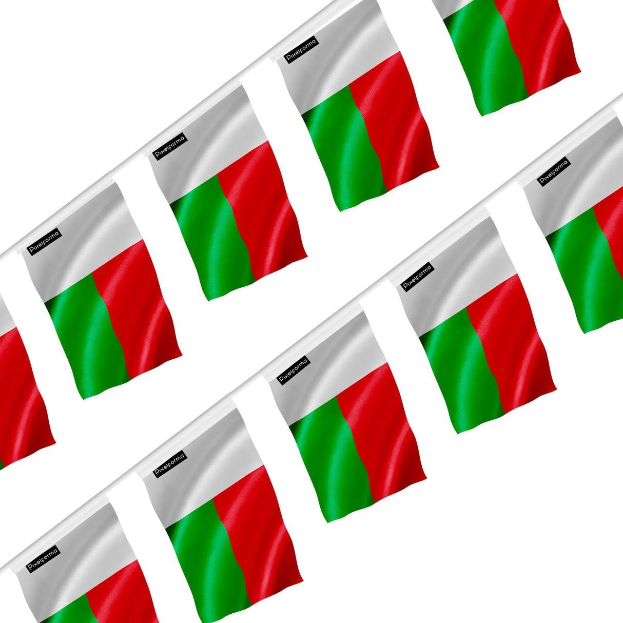 Guirlande drapeau madagascar polyester à accrocher festive