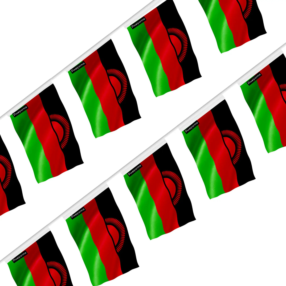 Guirlande drapeau malawi en polyester à accrocher