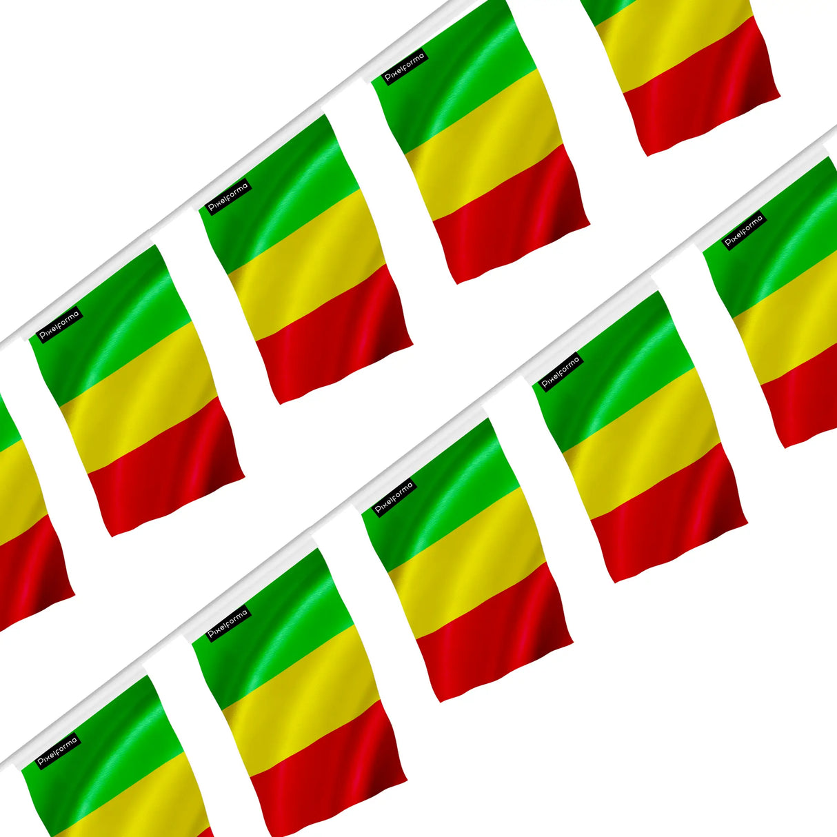 Guirlande drapeau mali en polyester à accrocher événement