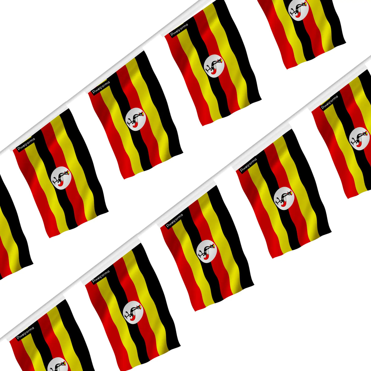 Guirlande drapeau ouganda en polyester à accrocher