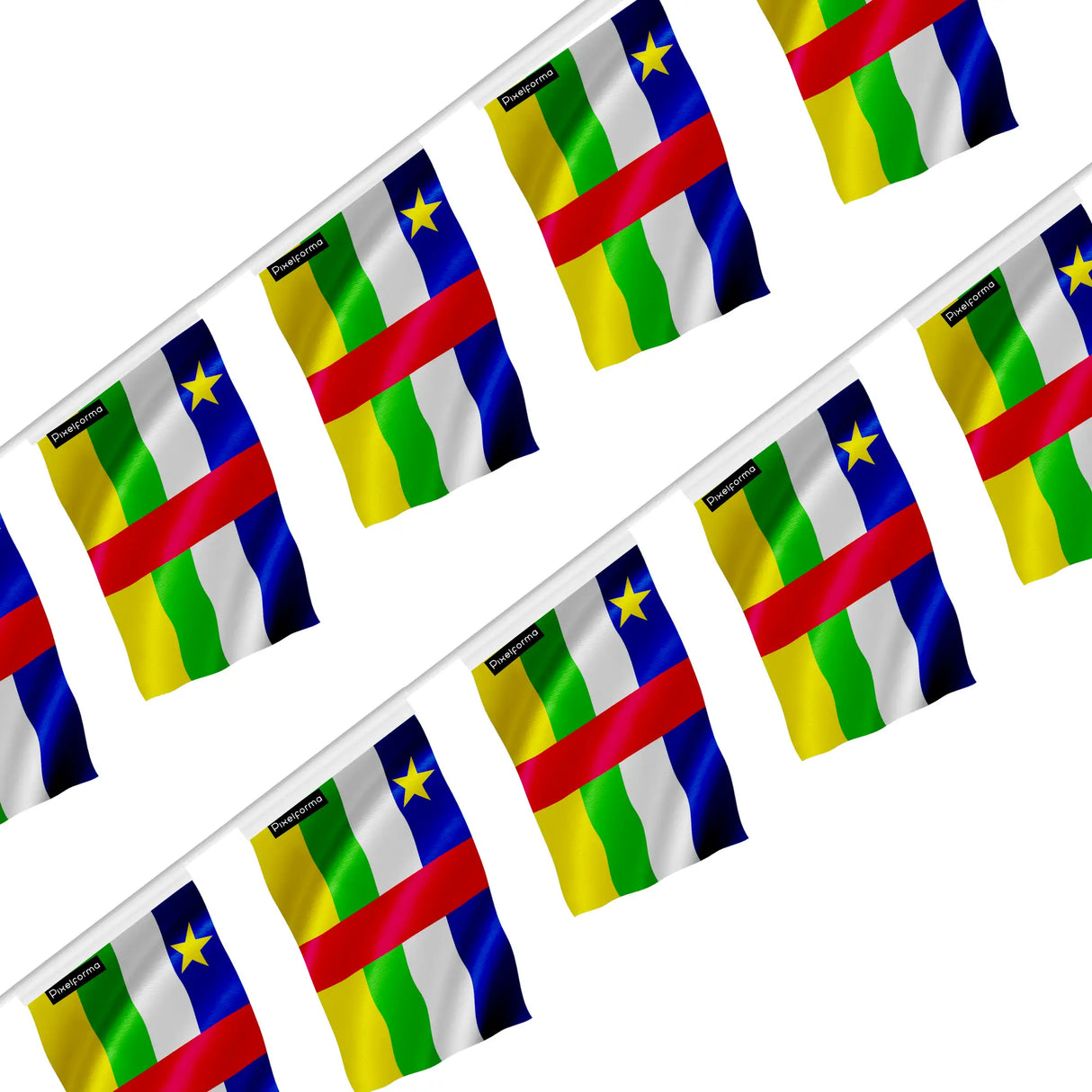 Guirlande drapeau république centrafricaine en polyester à suspendre