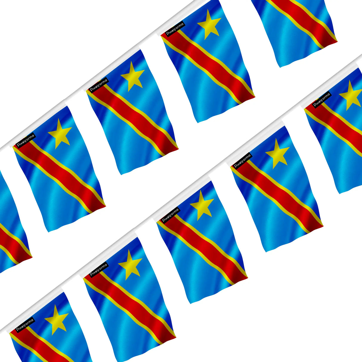 Guirlande drapeau république démocratique congo polyester décor