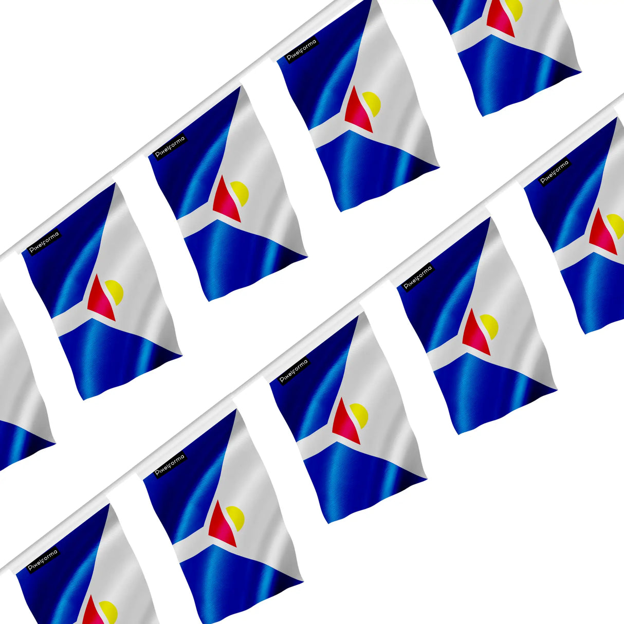 Guirlande drapeau saint-martin polyester usage extérieur