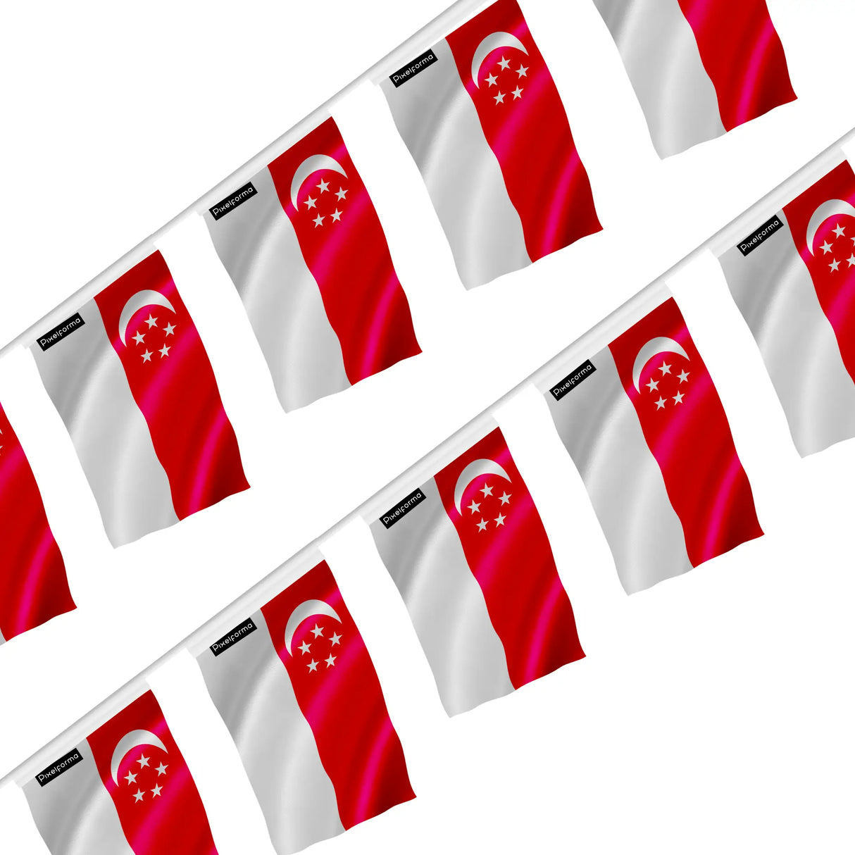 Guirlande drapeau singapour polyester à accrocher festivités