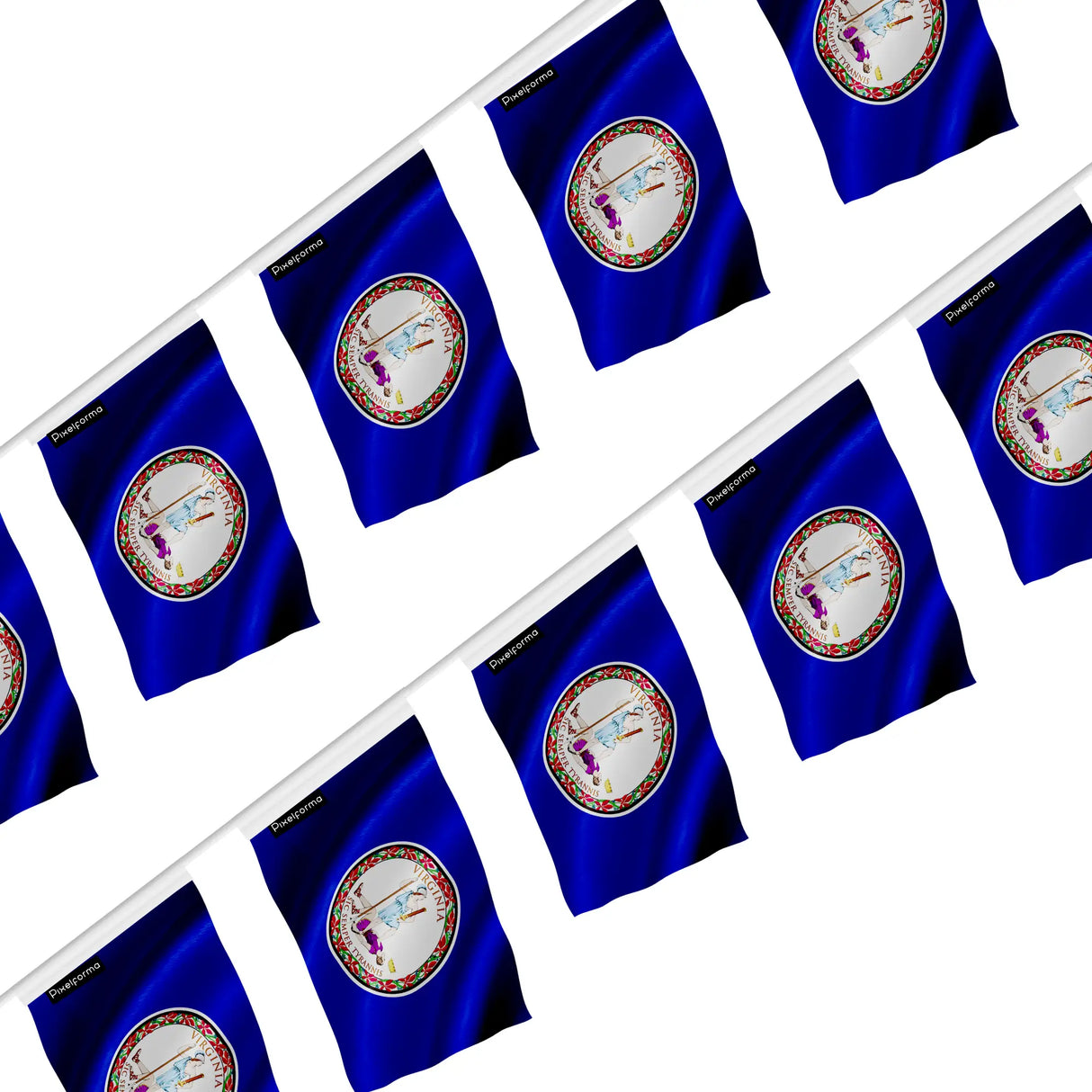 Guirlande drapeau virginie en polyester résistant à accrocher