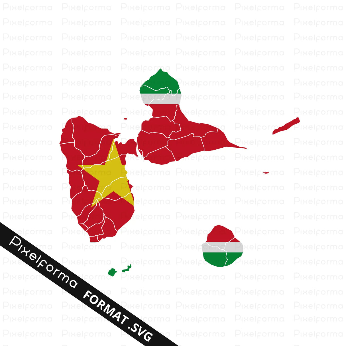 Icône drapeau guadeloupe fond transparent qualité optimale