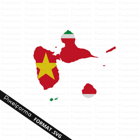 Icône drapeau guadeloupe svg fond transparent redimensionnable