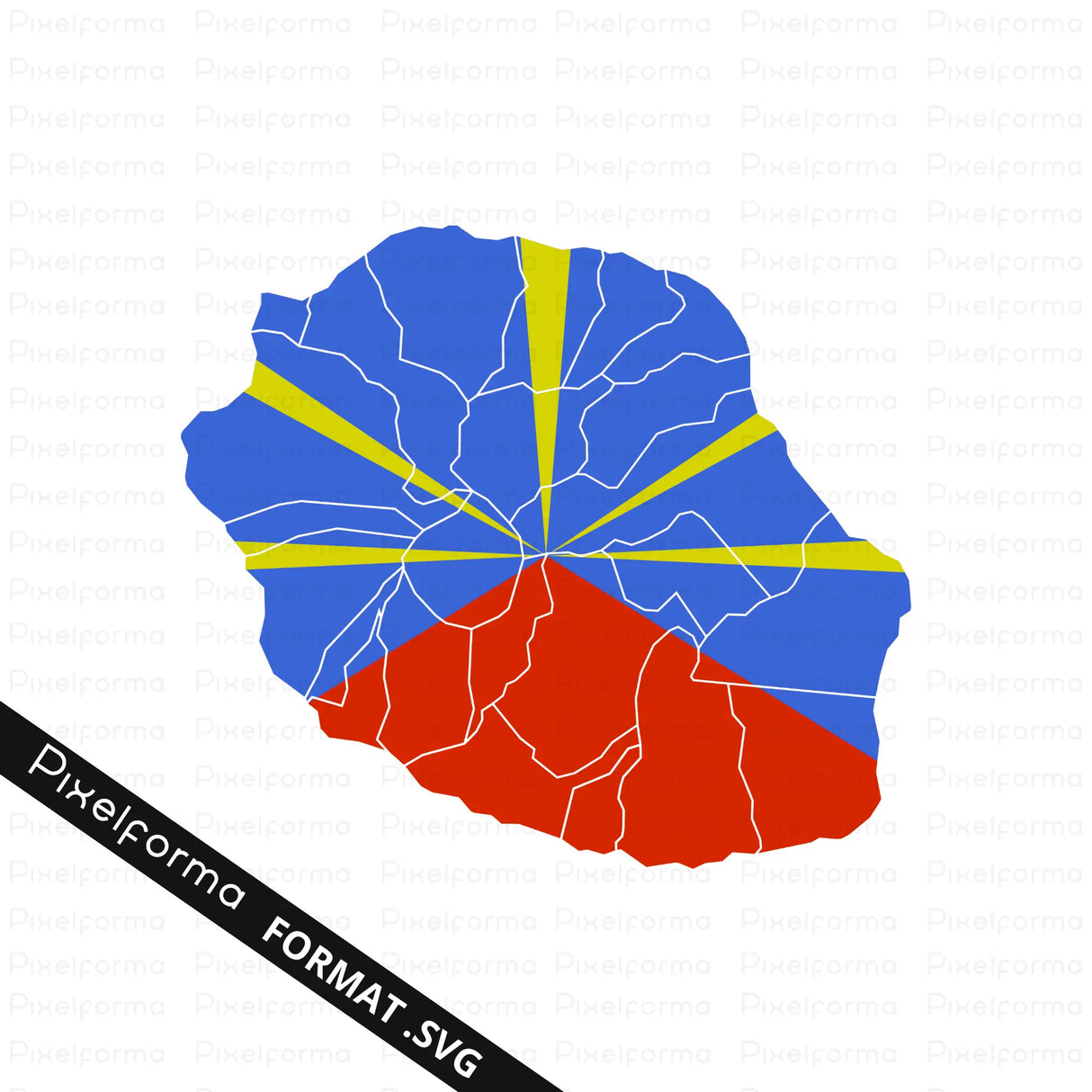 Icône drapeau la réunion format svg fond transparent