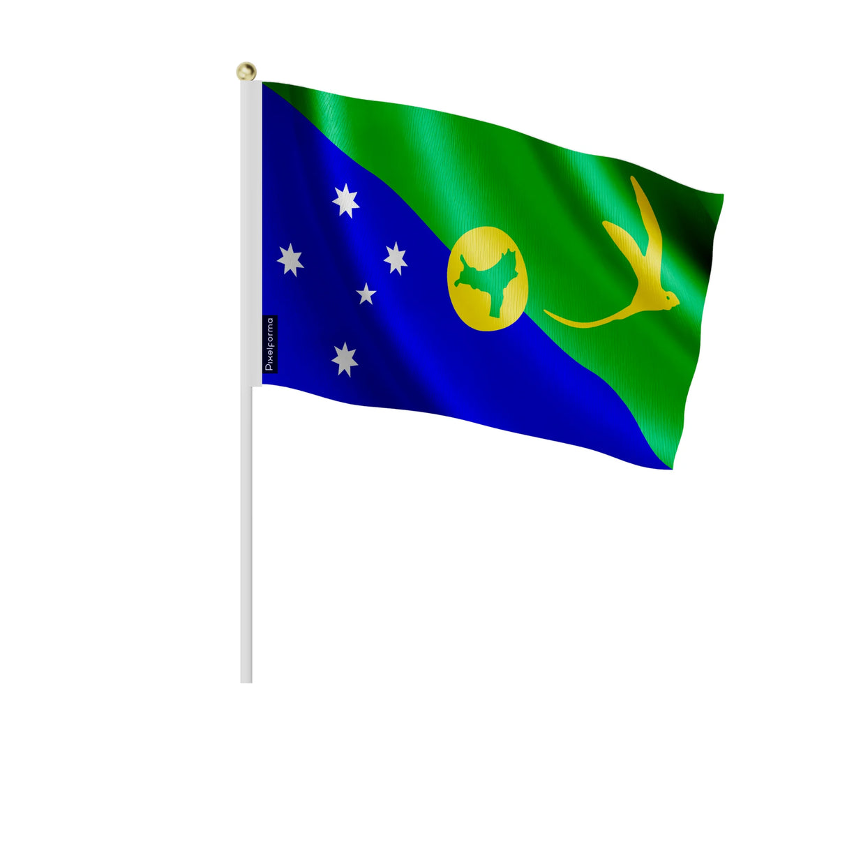 Lot mini drapeau île christmas polyester à main décoratif