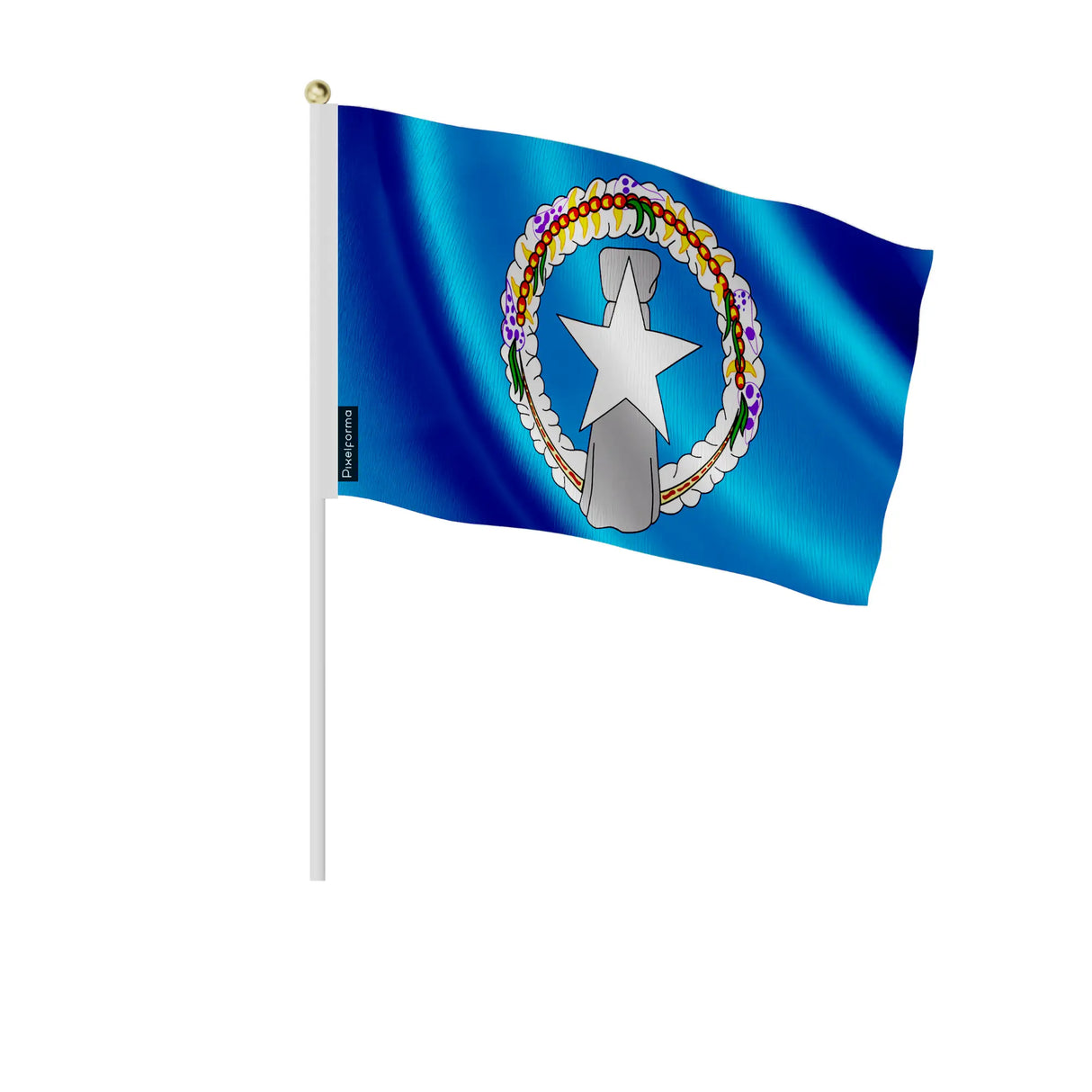 Lot mini drapeau îles mariannes du nord polyester main