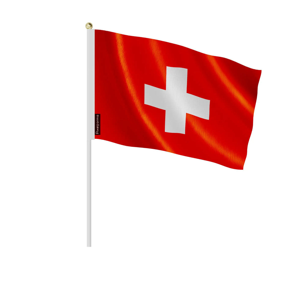 Lot mini drapeau suisse polyester à tenir à la main