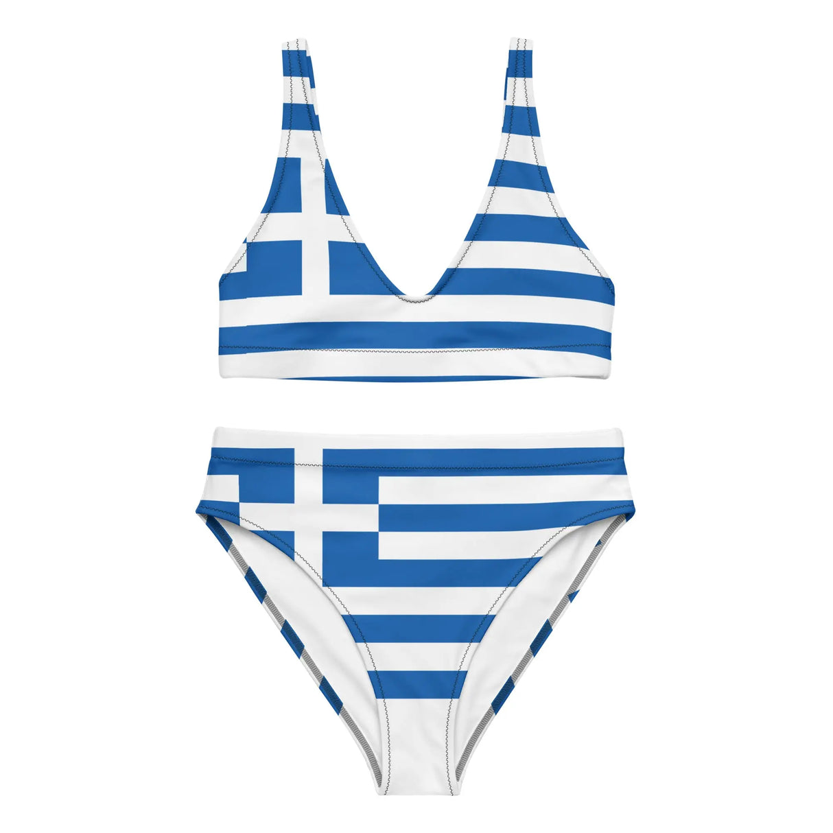 Maillot de bain drapeau grèce polyester recyclé uv femme