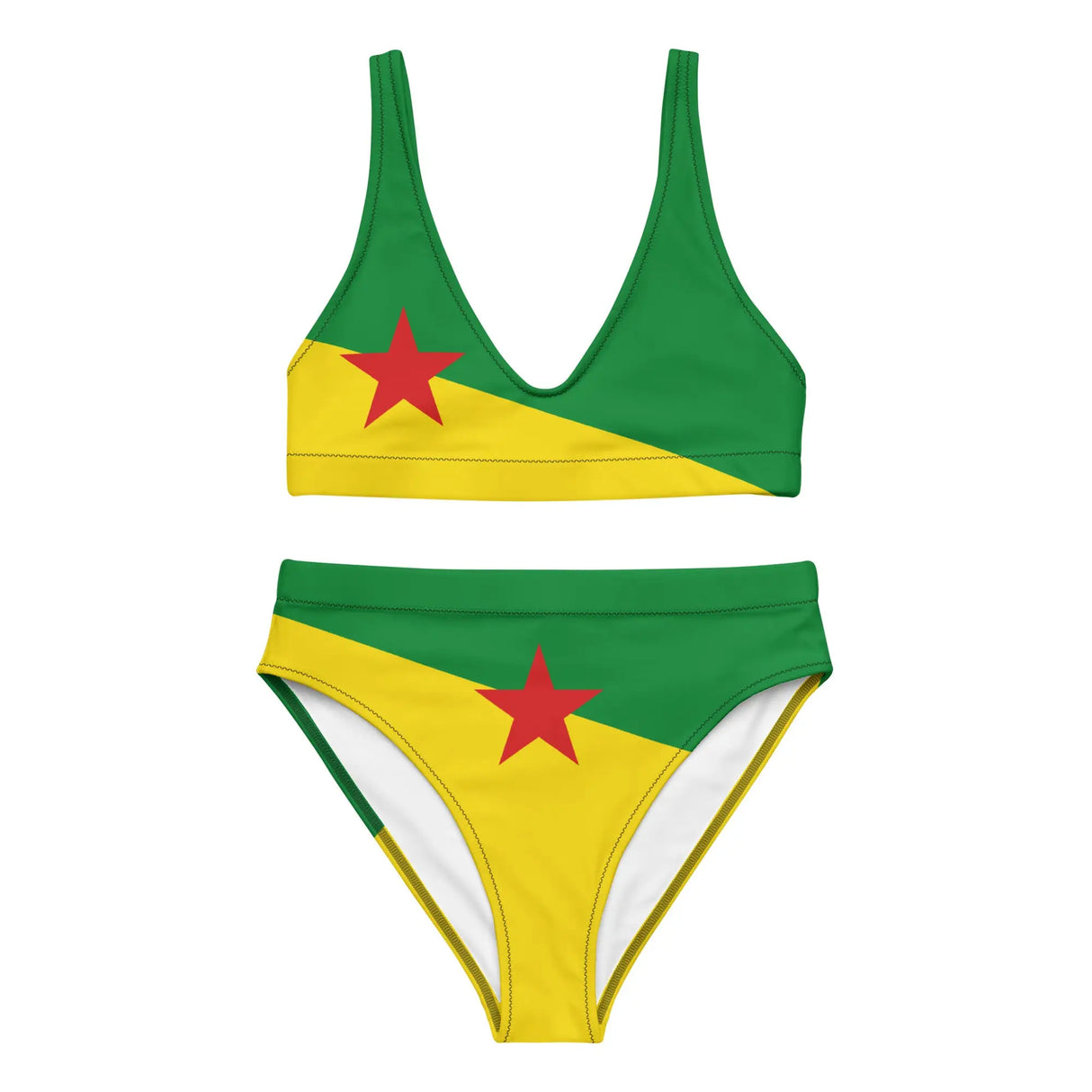 Maillot de bain drapeau guyane en polyester recyclé femme