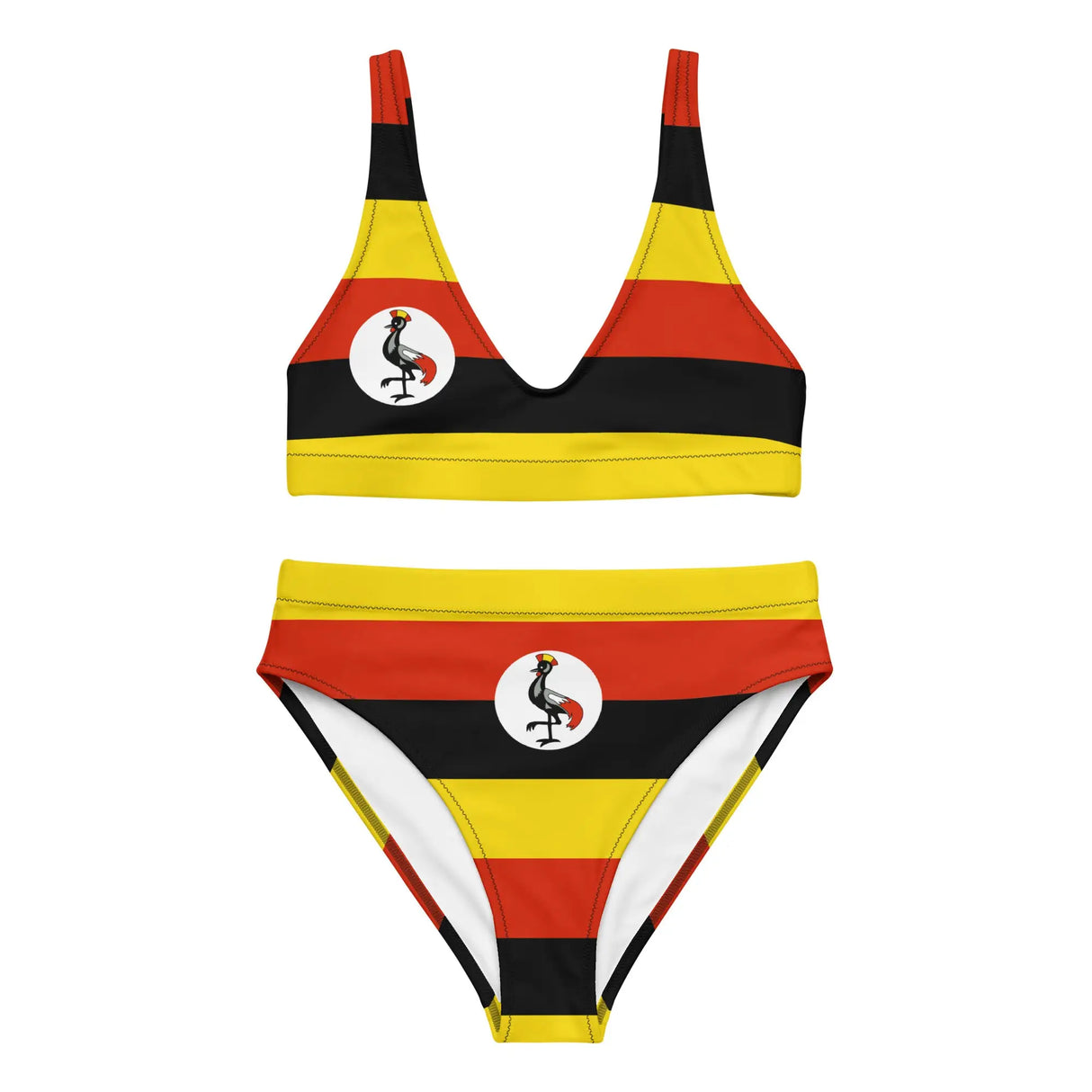Maillot de bain drapeau ouganda en polyester recyclé femme