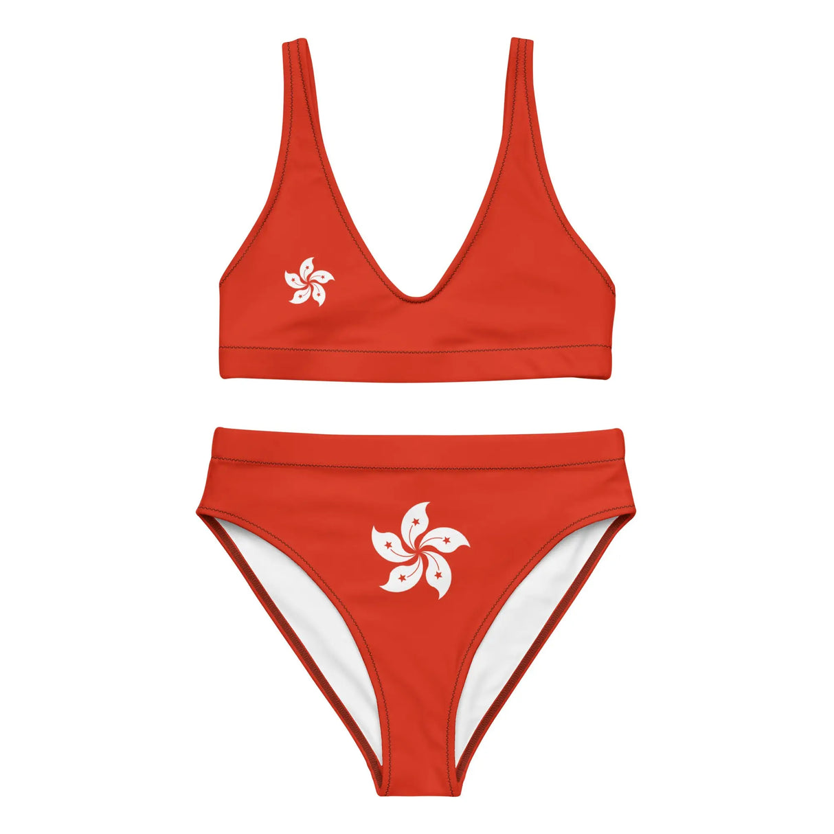Maillot de bain femme drapeau hong kong polyester recyclé