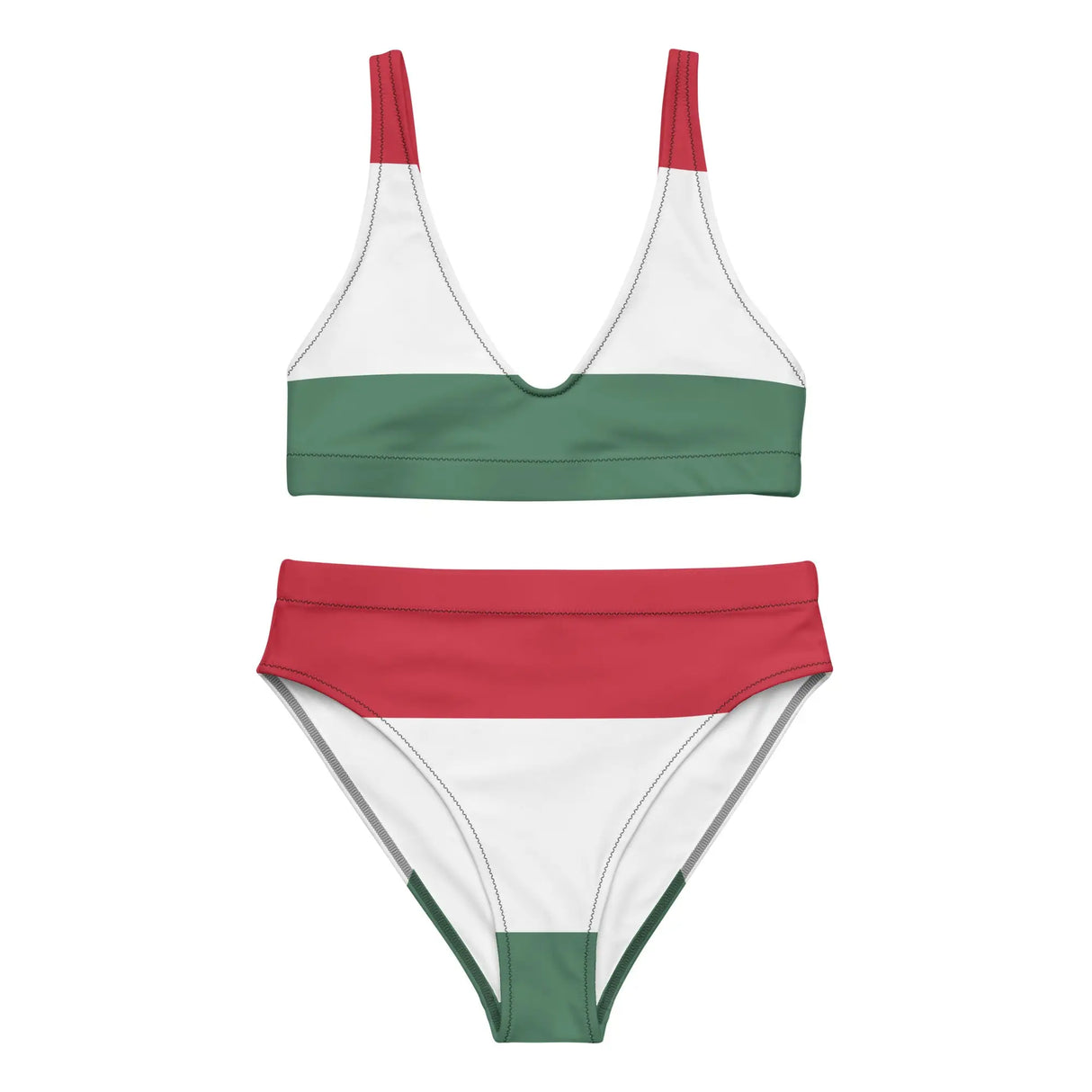 Maillot de bain femme drapeau hongrie polyester recyclé