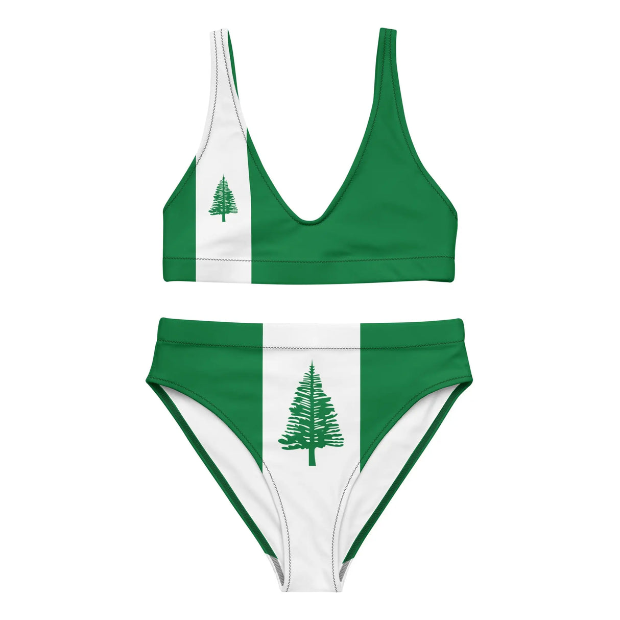 Maillot de bain femme drapeau île norfolk polyester recyclé