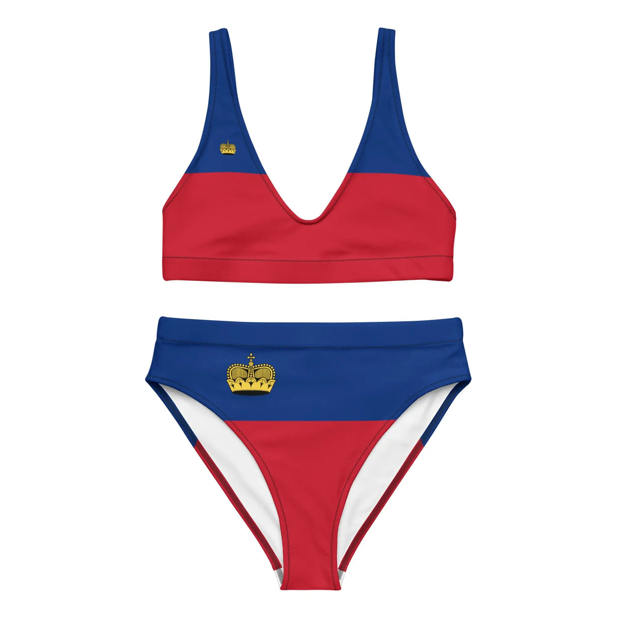Maillot de bain femme drapeau liechtenstein polyester recyclé